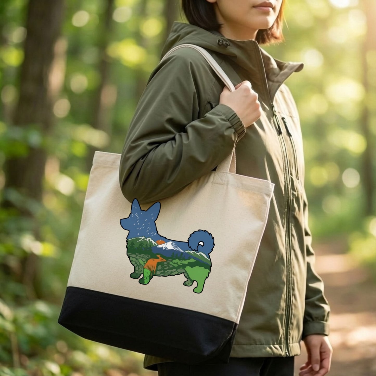 【Corgi】マウンテン風景キャンバストートバッグ | CAMPMODE