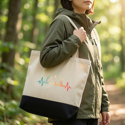 【キャンプの鼓動】カラフルキャンバストートバッグ｜CAMPMODE