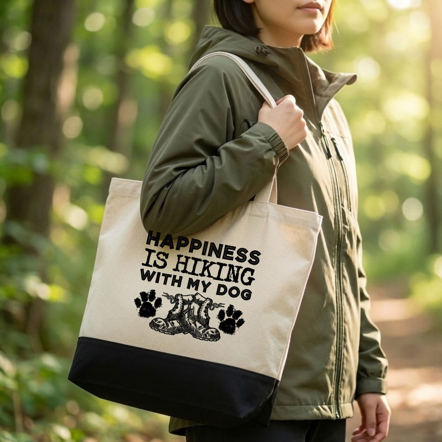 【愛犬とハイキング・登山靴デザイン】キャンバストートバッグ | CAMPMODE