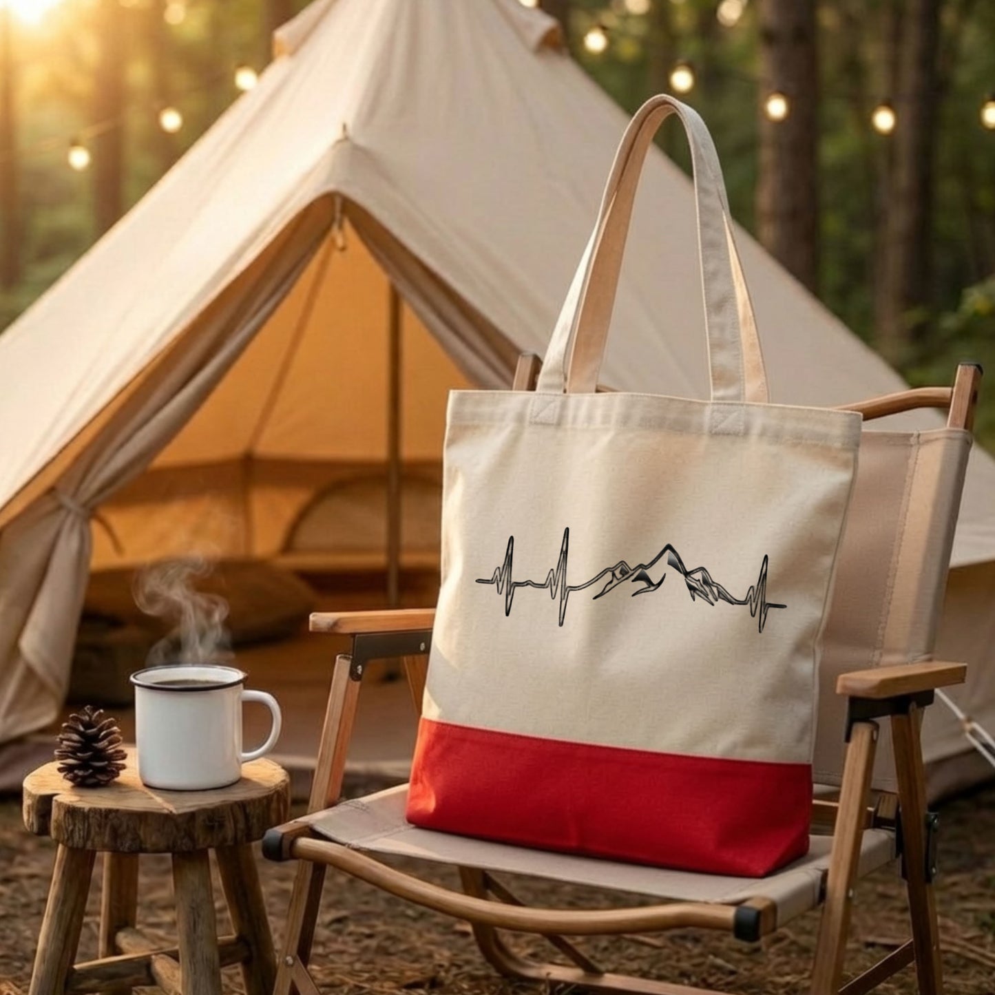【Heartbeat Mountain】トートバッグ ｜CAMPMODE