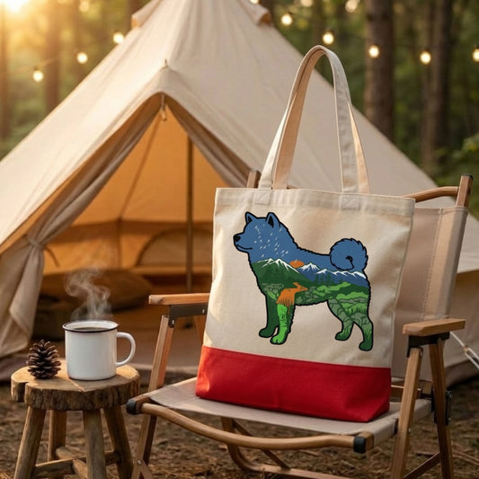 【Akita】マウンテン風景キャンバストートバッグ | CAMPMODE