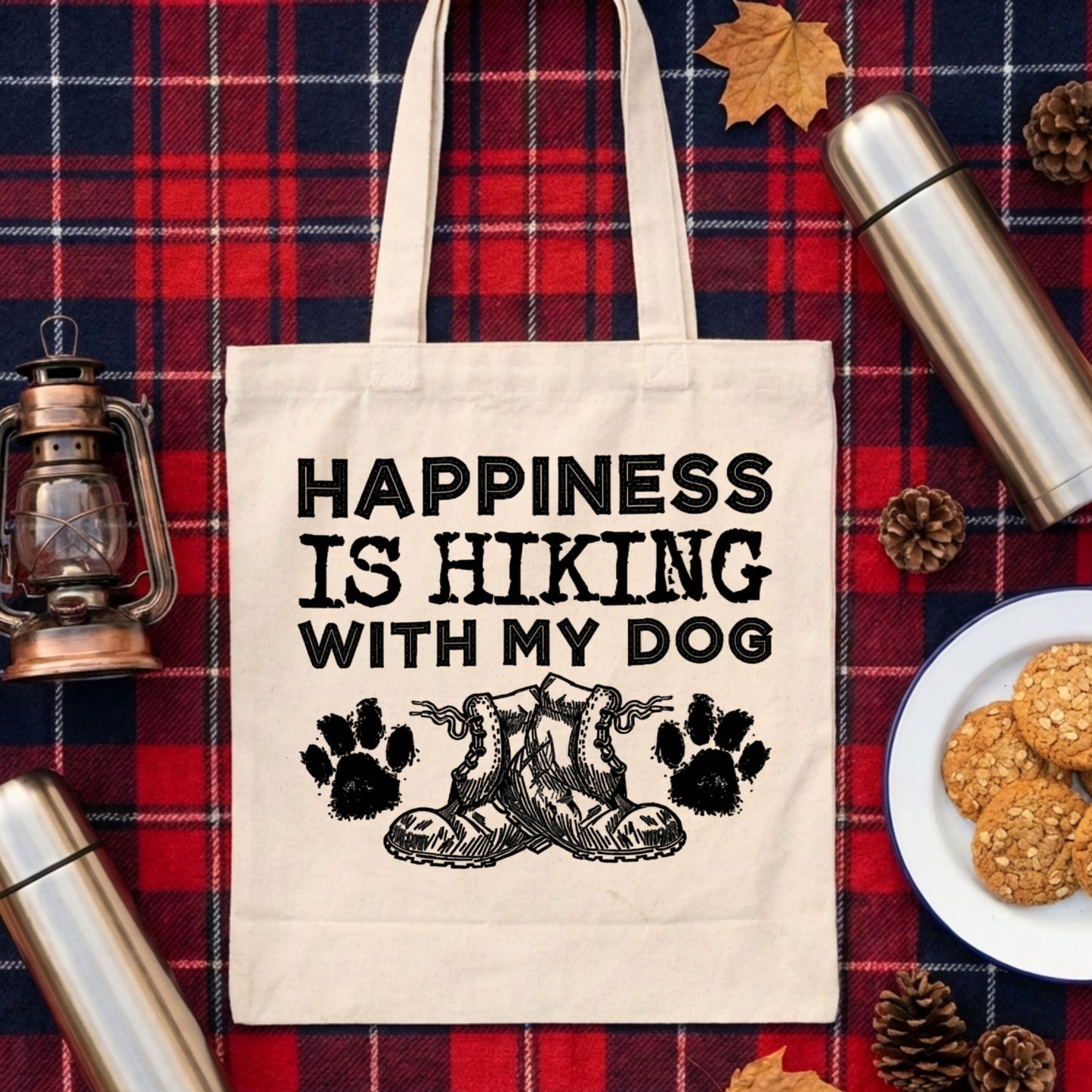 【愛犬とハイキング・登山靴デザイン】キャンバストートバッグ | CAMPMODE