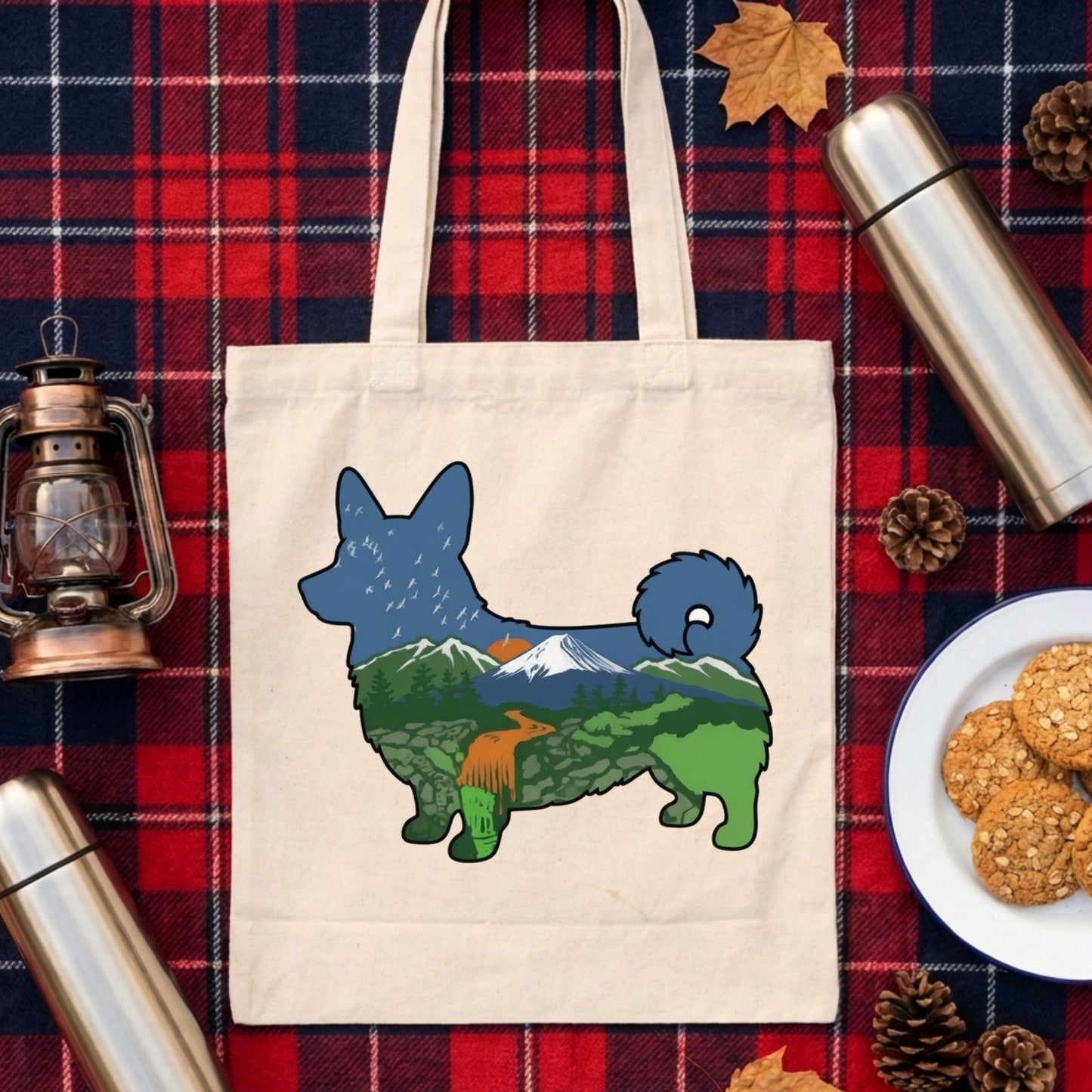 【Corgi】マウンテン風景キャンバストートバッグ | CAMPMODE