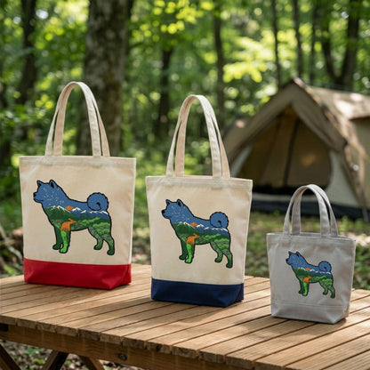 【Akita】マウンテン風景キャンバストートバッグ | CAMPMODE