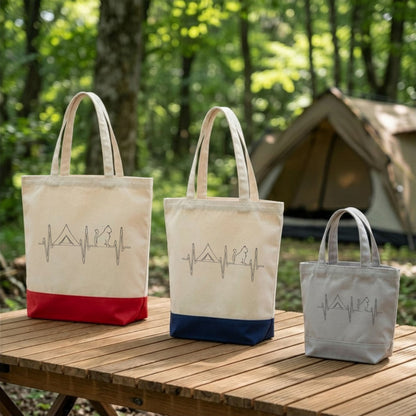 【キャンプ・猫ちゃんパルスデザイン】キャンバストートバッグ | CAMPMODE
