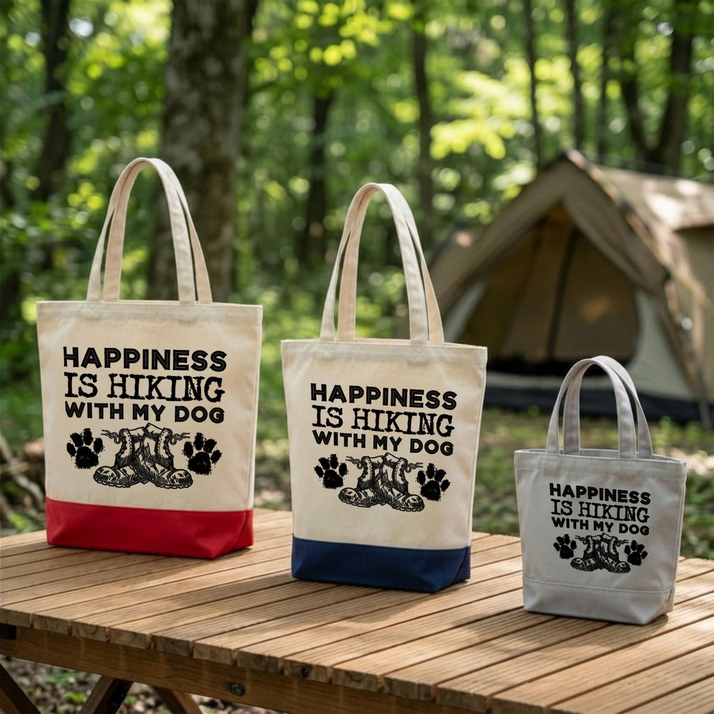 【愛犬とハイキング・登山靴デザイン】キャンバストートバッグ | CAMPMODE