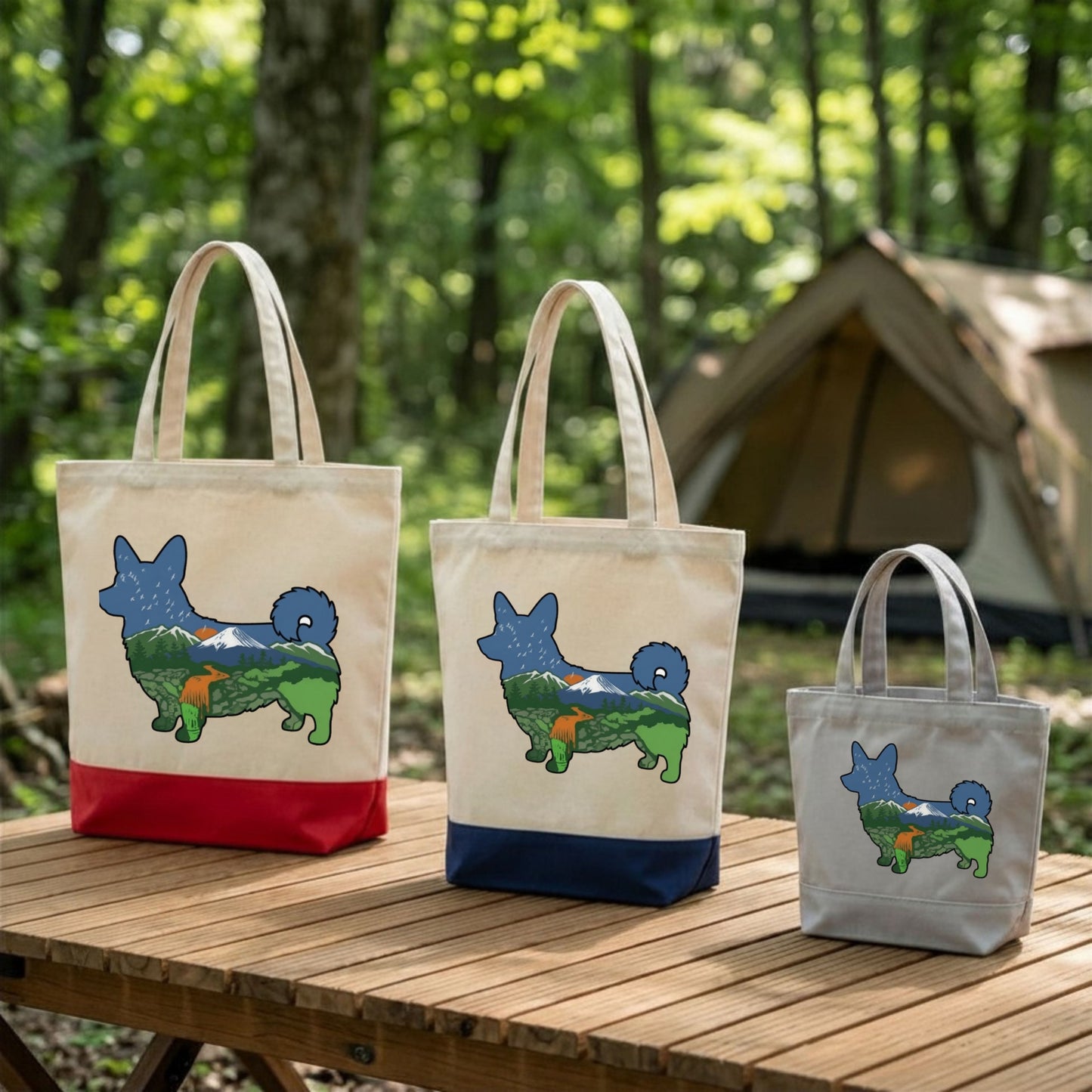 【Corgi】マウンテン風景キャンバストートバッグ | CAMPMODE