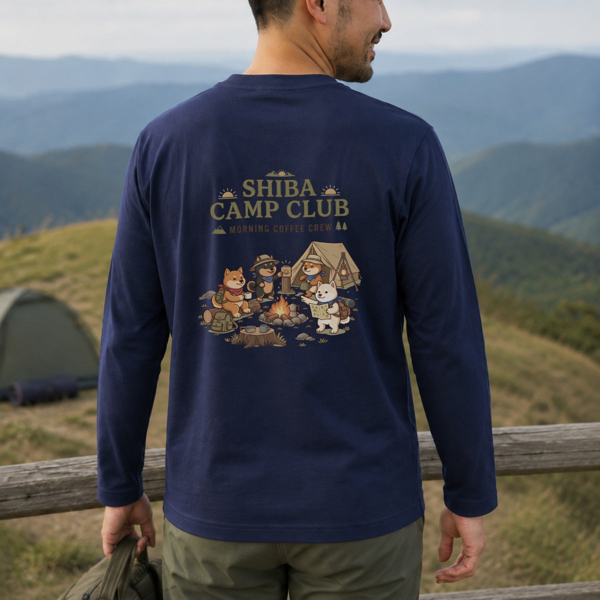 SHIBA CAMP CLUB 柴犬 ロングスリーブTシャツ ｜バックプリント
