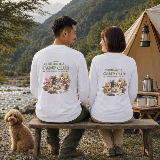 CHIHUAHUA CAMP CLUB チワワ キャンプ バックプリント長袖Tシャツ