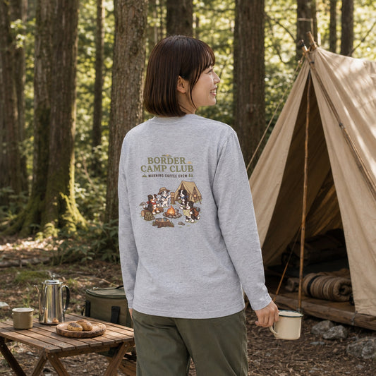 BORDER CAMP CLUB ボーダーコリー ロングスリーブTシャツ ｜バックプリント