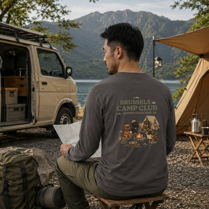 BRUSSELS CAMP CLUB ブリュッセルグリフォン キャンプ バックプリント長袖Tシャツ