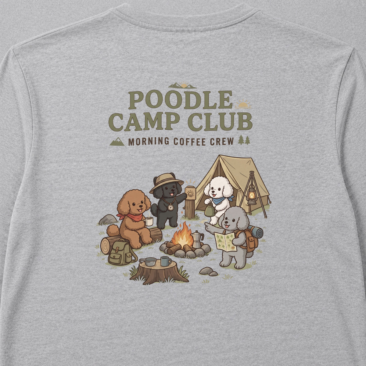 POODLE CAMP CLUB プードル ロングスリーブTシャツ｜バックプリント