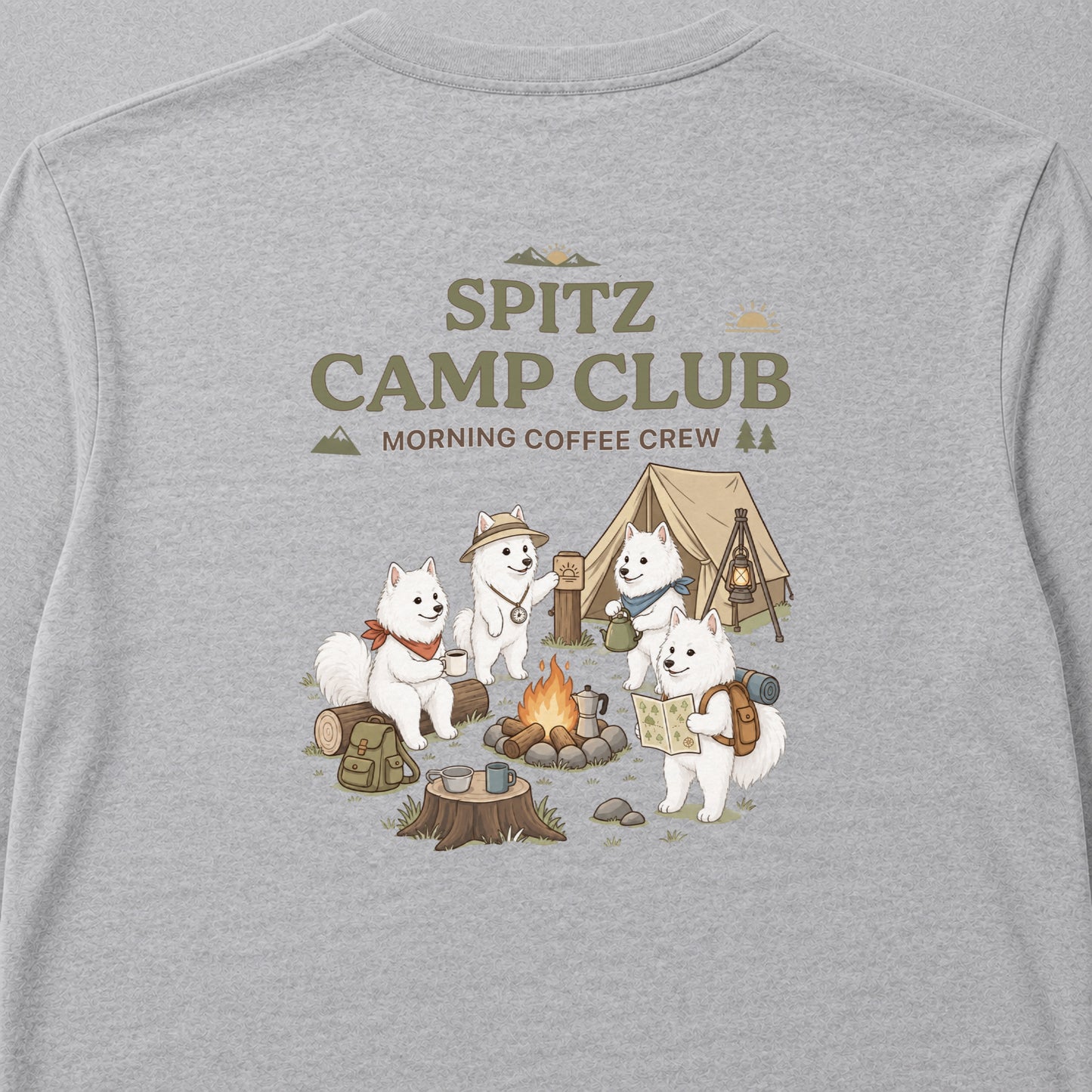 SPITZ CAMP CLUB 日本スピッツ キャンプ バックプリント長袖Tシャツ