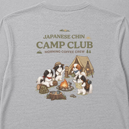 JAPANESE CHIN CAMP CLUB 狆 キャンプ バックプリント長袖Tシャツ