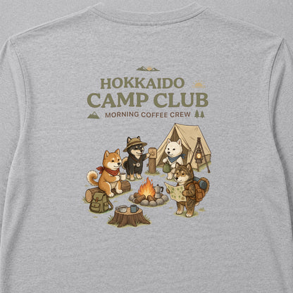 HOKKAIDO CAMP CLUB 北海道犬 キャンプ バックプリント長袖Tシャツ