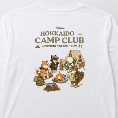 HOKKAIDO CAMP CLUB 北海道犬 キャンプ バックプリント長袖Tシャツ