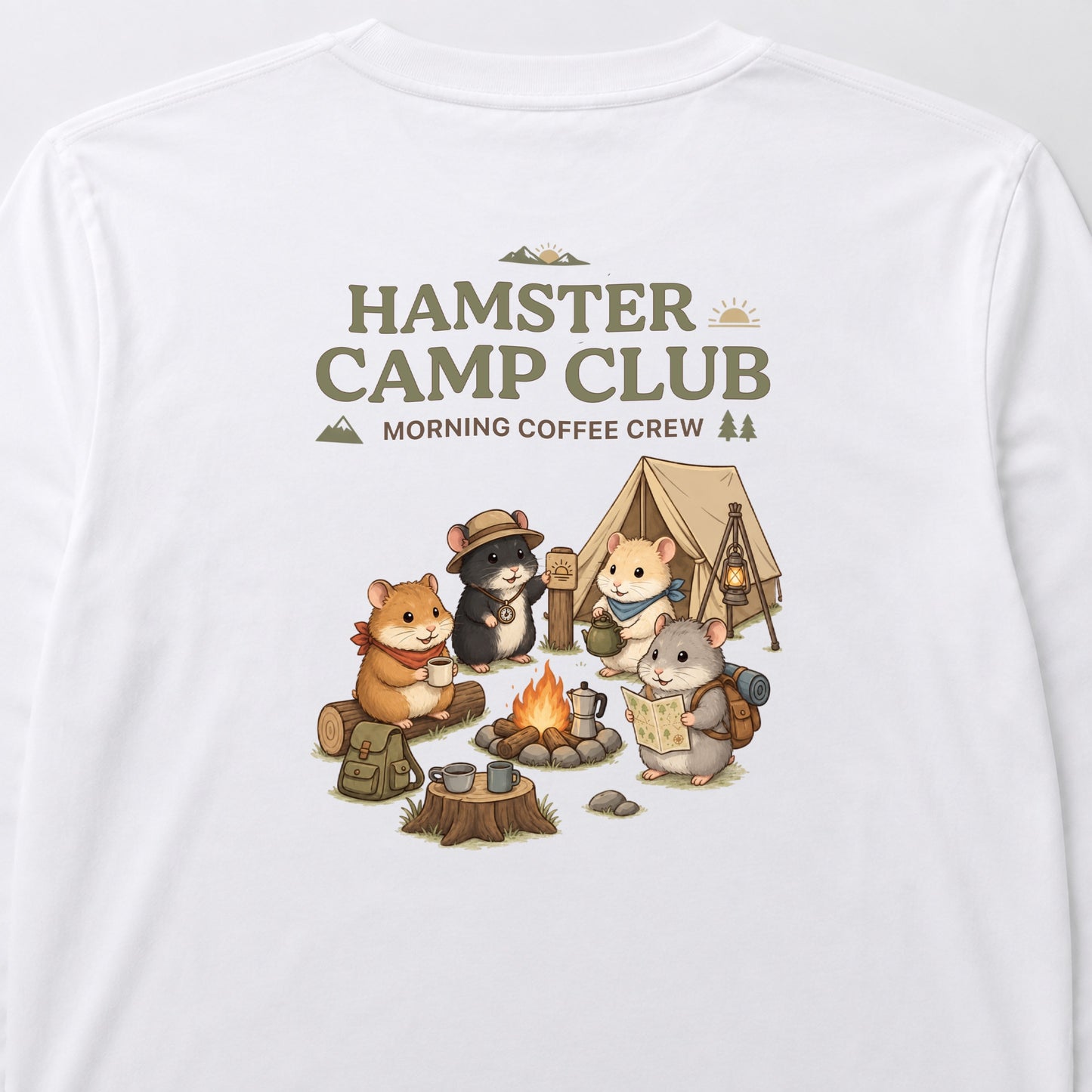 HAMSTER CAMP CLUB ハムスター キャンプ バックプリント長袖Tシャツ