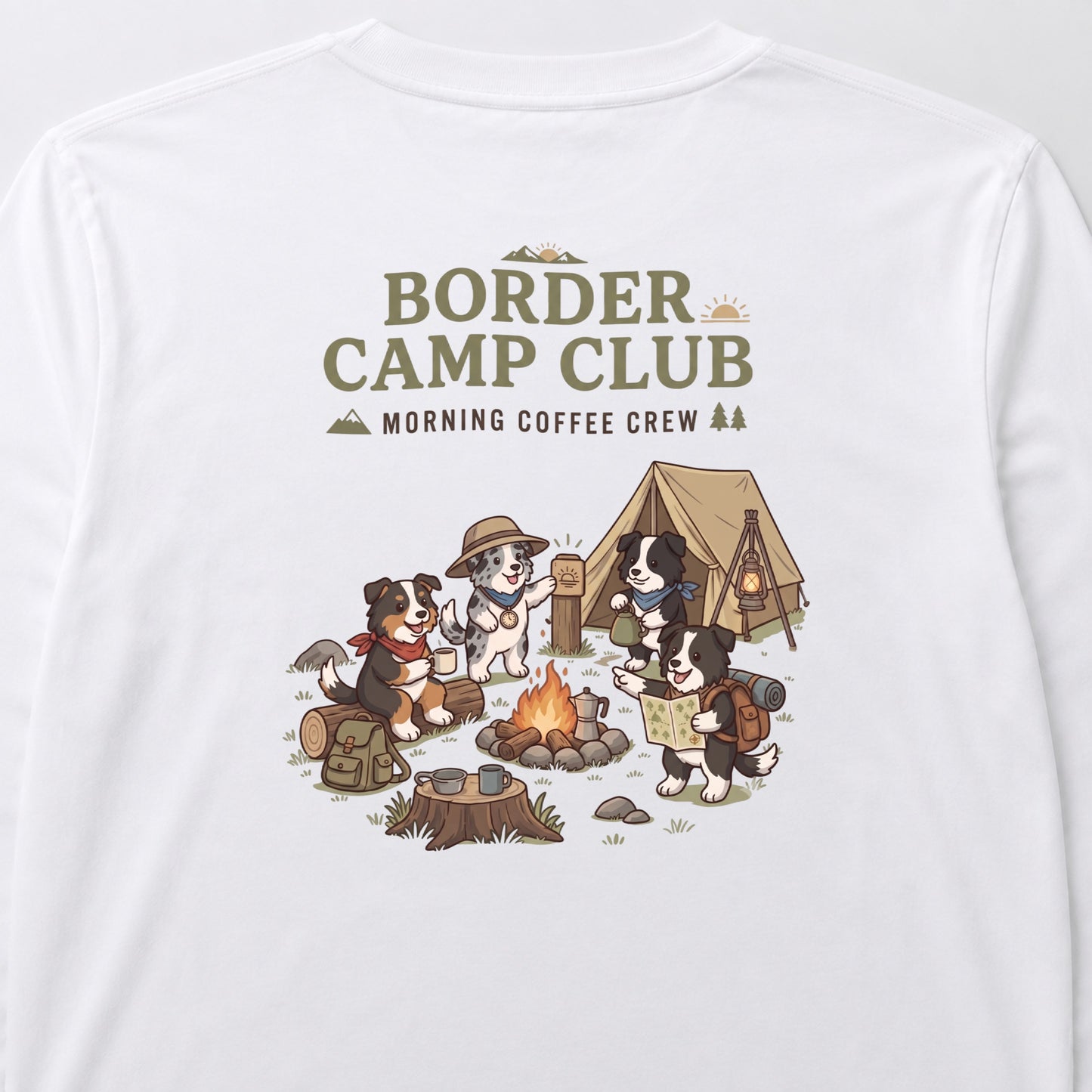 BORDER CAMP CLUB ボーダーコリー ロングスリーブTシャツ ｜バックプリント