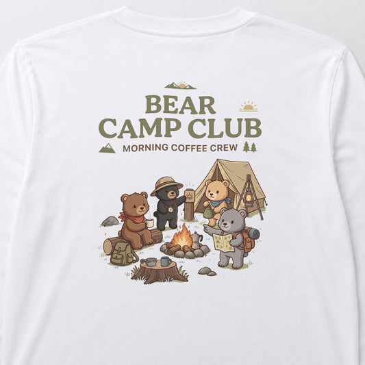 BEAR CAMP CLUB クマ キャンプ バックプリント長袖Tシャツ