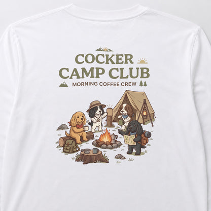 COCKER CAMP CLUB コッカースパニエル キャンプ バックプリント長袖Tシャツ
