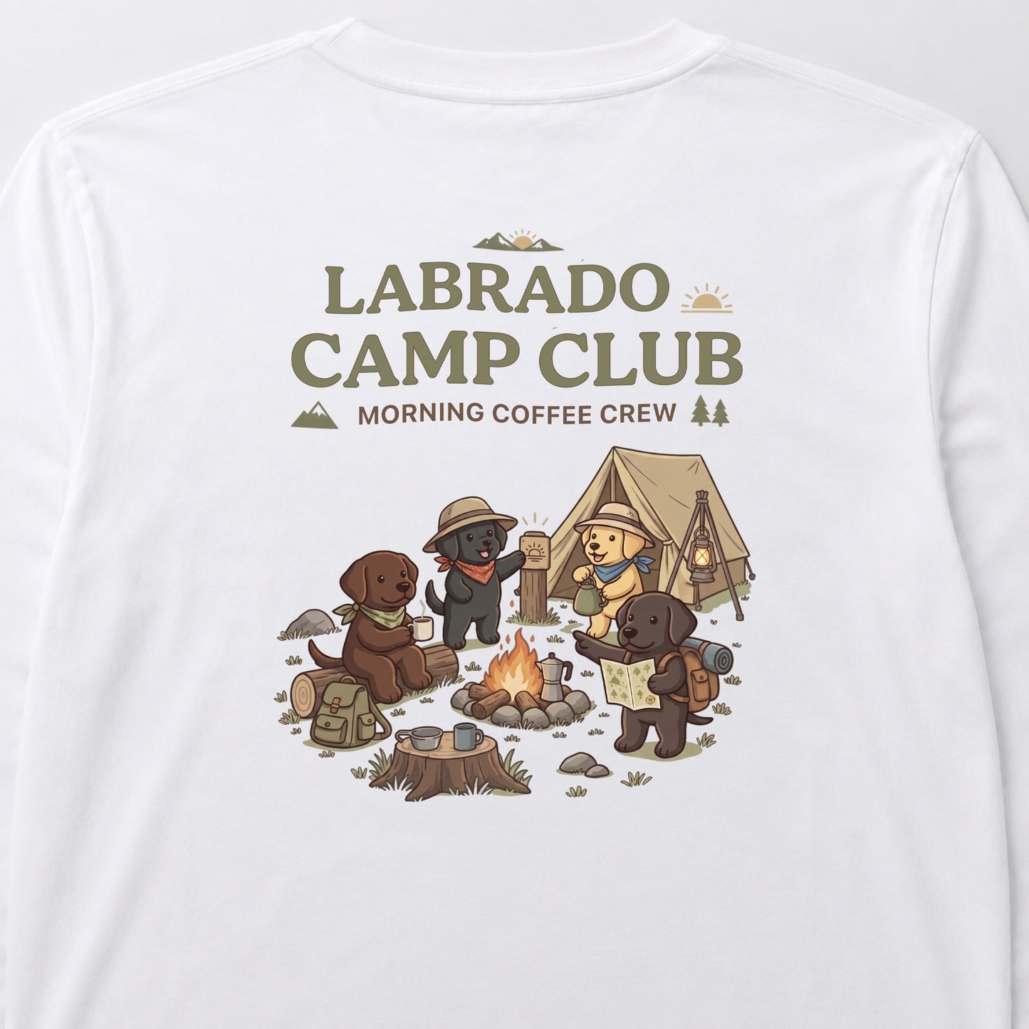 LABRADO CAMP CLUB ラブラドール キャンプ バックプリント長袖Tシャツ