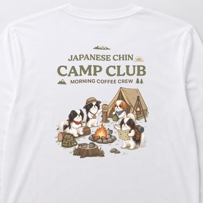 JAPANESE CHIN CAMP CLUB 狆 キャンプ バックプリント長袖Tシャツ