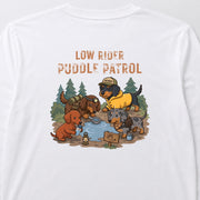LOW RIDER PUDDLE PATROL ダックスフンド ロングスリーブTシャツ｜バックプリント