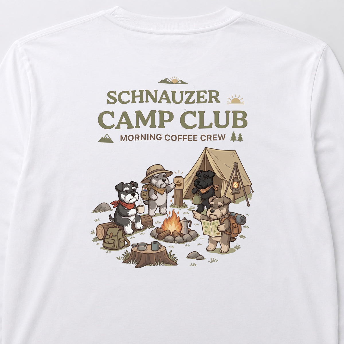 SCHNAUZER CAMP CLUB シュナウザー キャンプ バックプリント長袖Tシャツ