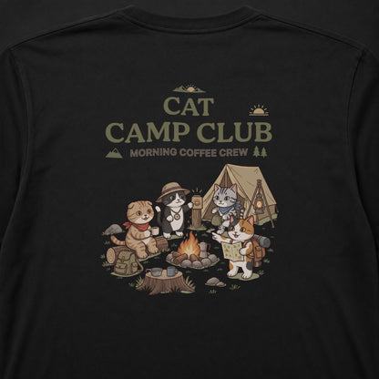 CAT CAMP CLUB 猫 キャンプ バックプリント長袖Tシャツ