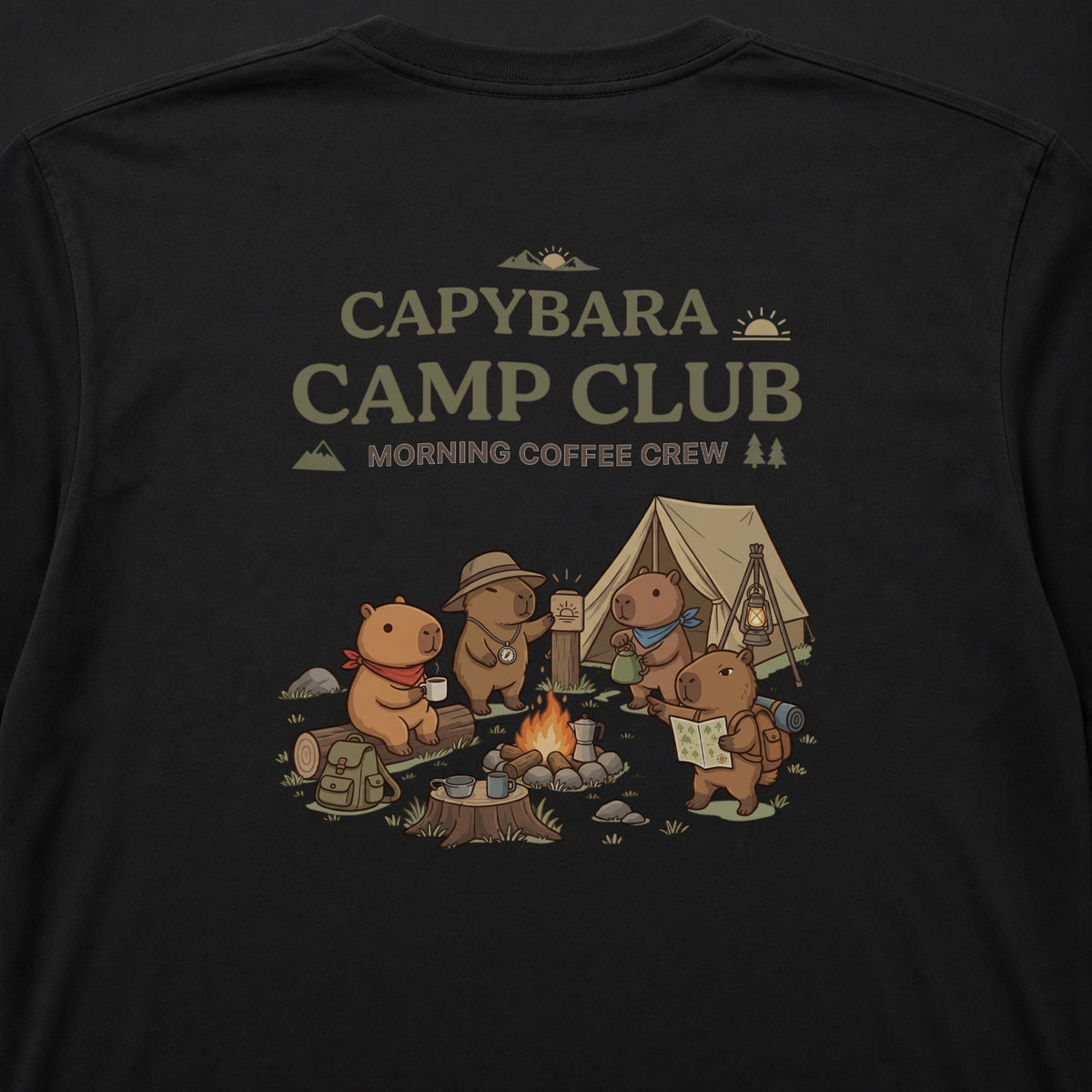 CAPYBARA CAMP CLUB カピバラ キャンプ バックプリント長袖Tシャツ