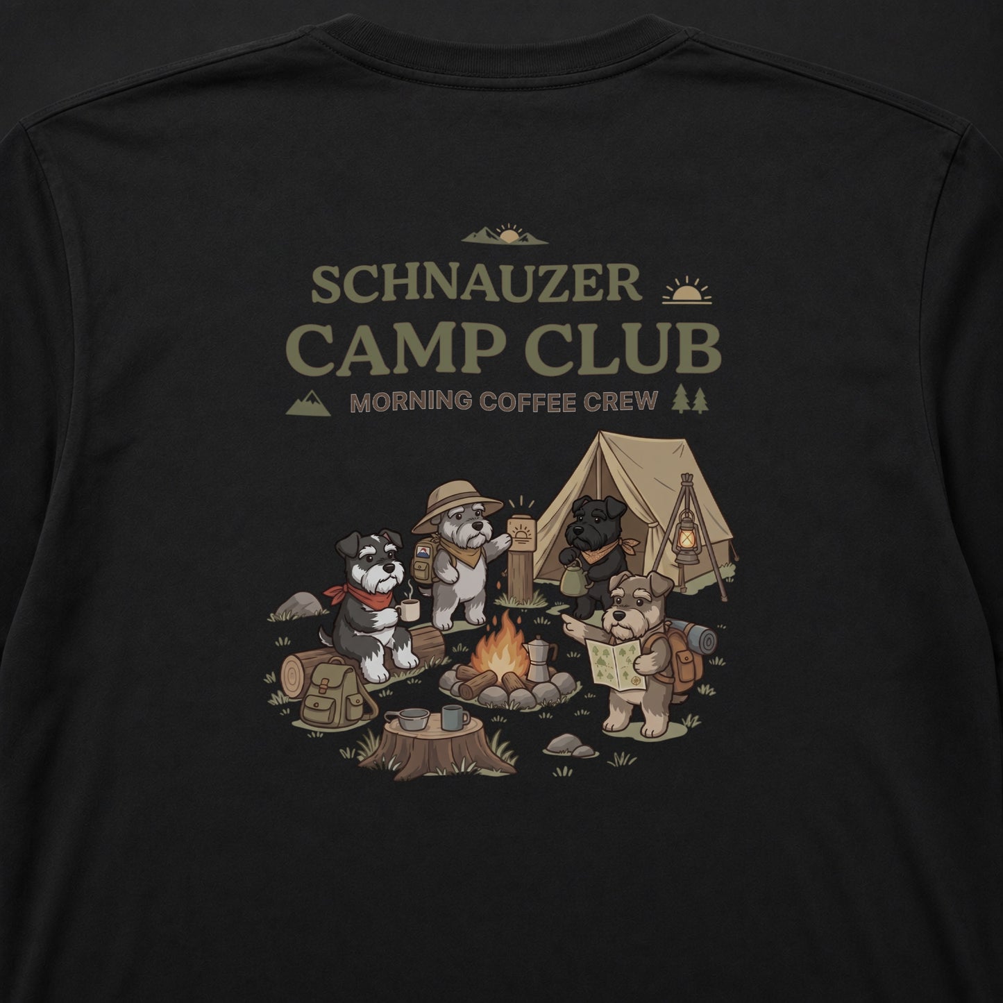 SCHNAUZER CAMP CLUB シュナウザー キャンプ バックプリント長袖Tシャツ