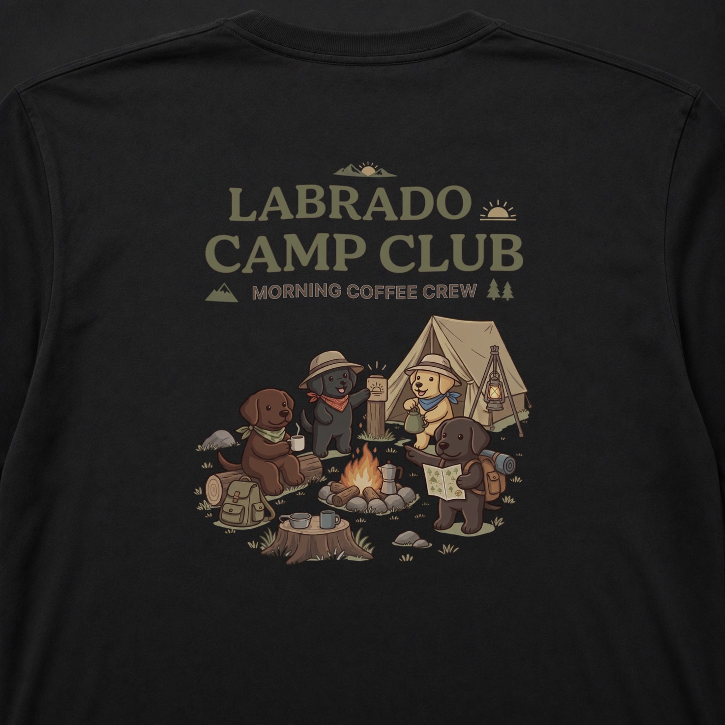 LABRADO CAMP CLUB ラブラドール キャンプ バックプリント長袖Tシャツ