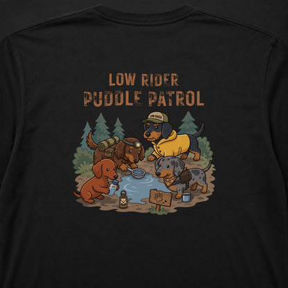 LOW RIDER PUDDLE PATROL ダックスフンド ロングスリーブTシャツ｜バックプリント