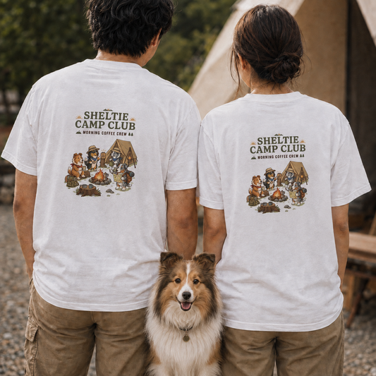 SHELTIE CAMP CLUB シェルティ キャンプTシャツ｜バックプリント
