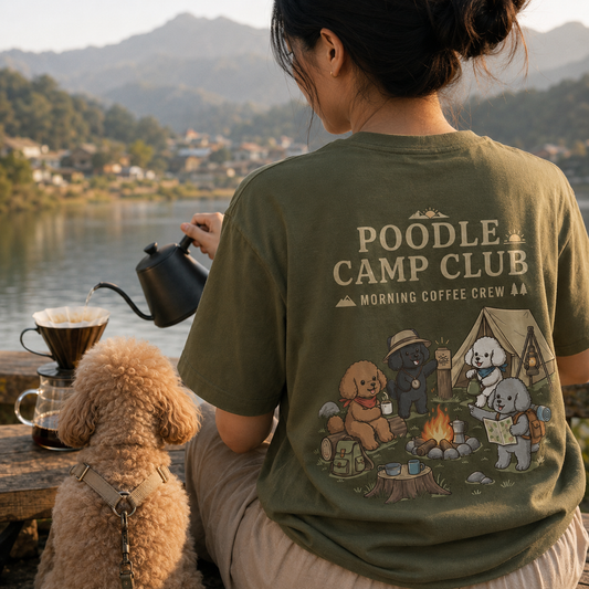 POODLE CAMP CLUB プードル キャンプTシャツ｜バックプリント
