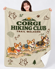 Corgi Hiking Club  コーギーのハイキングクラブデザイン | ブランケット