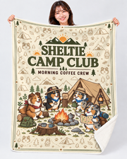 Sheltie Camp Morning シェルティキャンプデザイン | ブランケット | 片面プリント