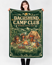 Dachshund Forest Camp ダックスフンド森林キャンプデザイン | ブランケット | 片面プリント