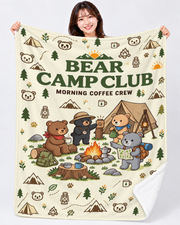 Bear Camp Coffee Crew キャンプを楽しむクマのデザイン | Blanket