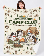 Japanese Chin Camp Club 狆のキャンプイラスト | Blanket