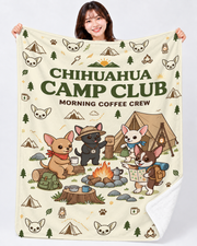 Chihuahua Camp Coffee Crew チワワのキャンプクラブデザイン | Blanket
