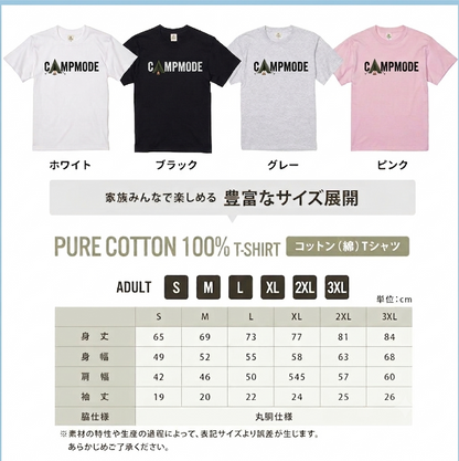 「キャンプ必需品：焚き火とテント — キャンプ愛好家のTシャツ」