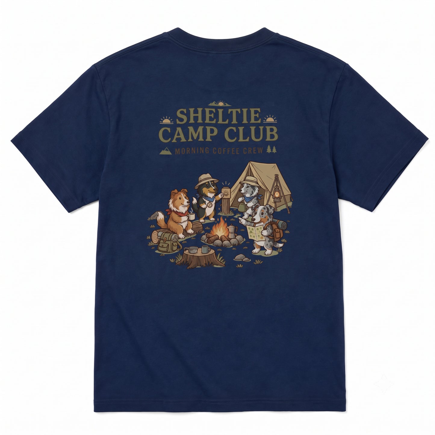 SHELTIE CAMP CLUB シェルティ キャンプTシャツ｜バックプリント