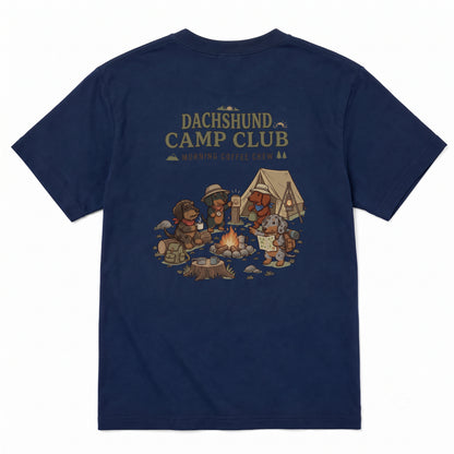 DACHSHUND CAMP CLUB ダックスフンド キャンプTシャツ｜バックプリント