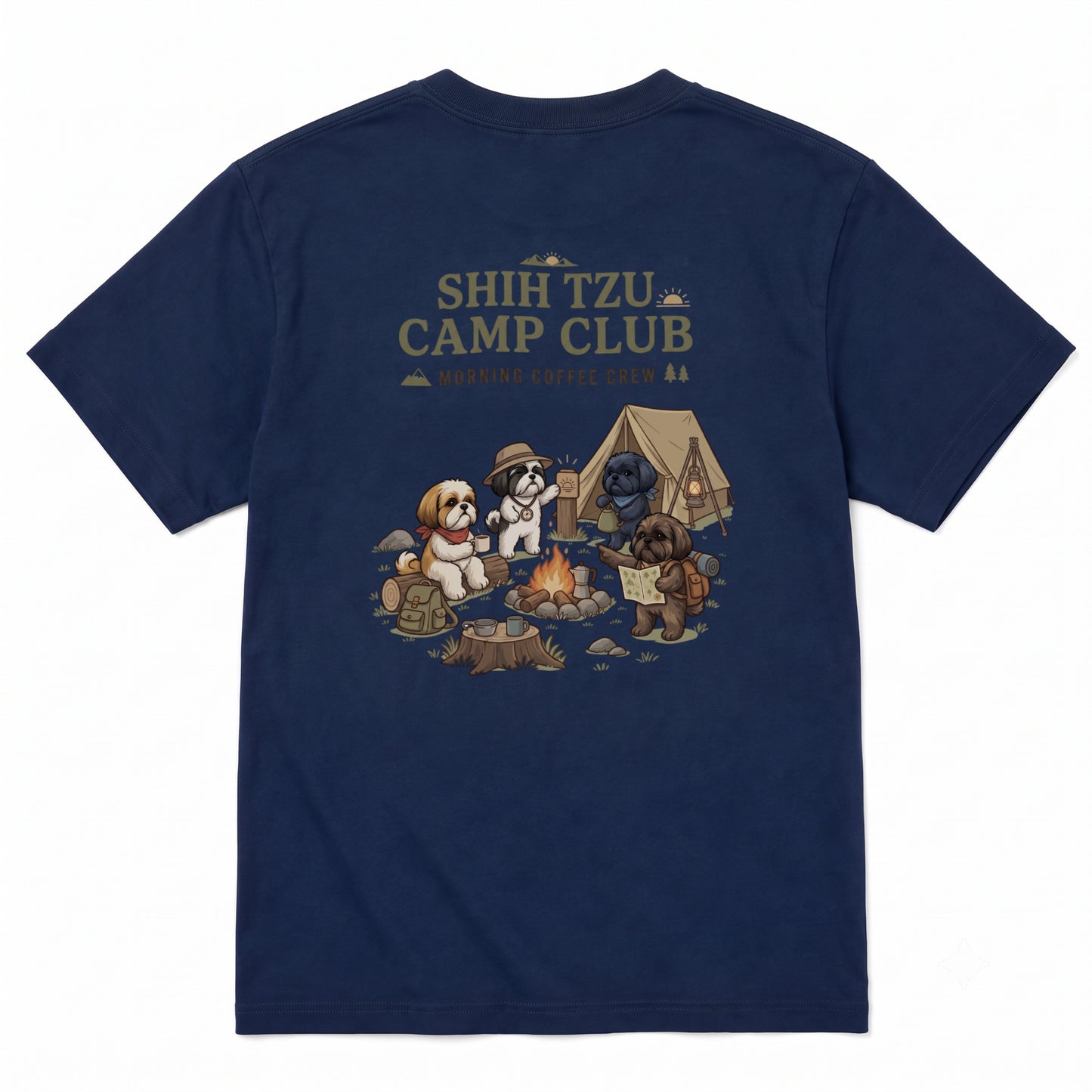 SHIH TZU CAMP CLUB シーズー キャンプTシャツ｜バックプリント
