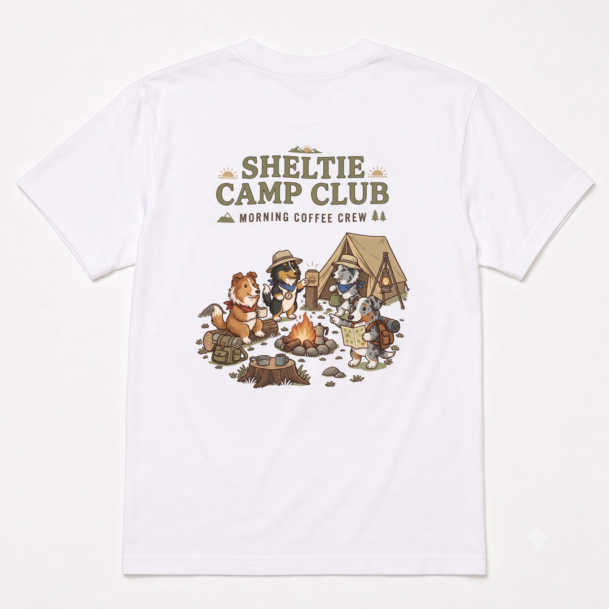 SHELTIE CAMP CLUB シェルティ キャンプTシャツ｜バックプリント