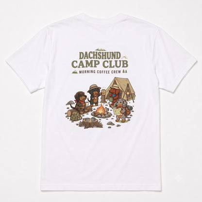 DACHSHUND CAMP CLUB ダックスフンド キャンプTシャツ｜バックプリント