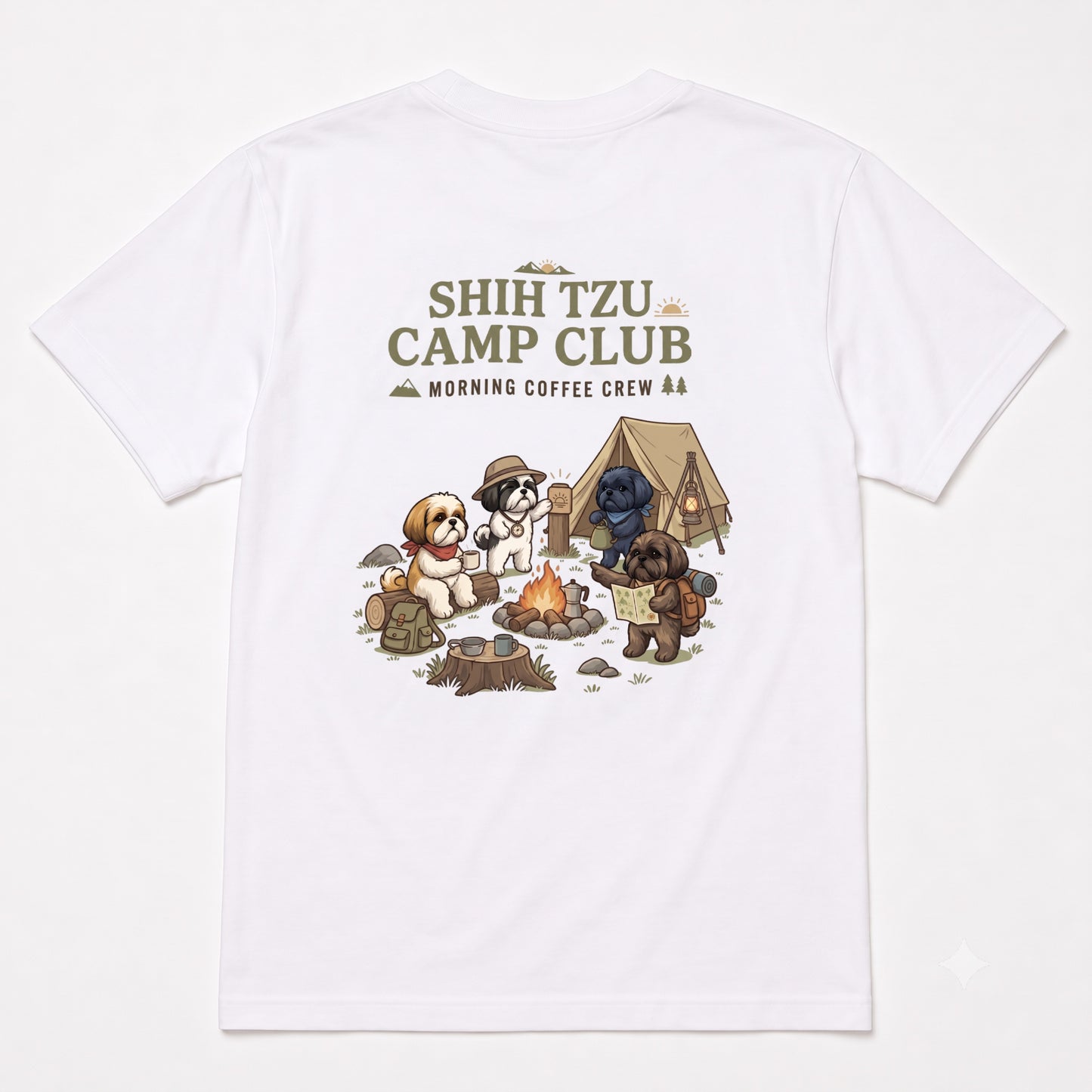 SHIH TZU CAMP CLUB シーズー キャンプTシャツ｜バックプリント