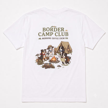 BORDER CAMP CLUB ボーダーコリー キャンプTシャツ｜バックプリント