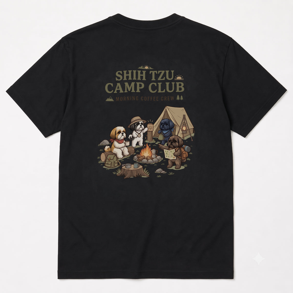 SHIH TZU CAMP CLUB シーズー キャンプTシャツ｜バックプリント